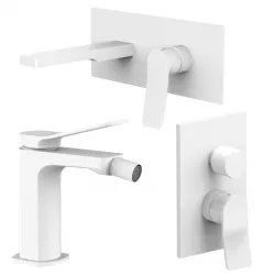 Set Miscelatore Lavabo Bocca Cm E Bidet Con Incasso Doccia Uscite