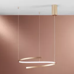 Lampada Sospesa 150x60 Cm In Metallo Oro