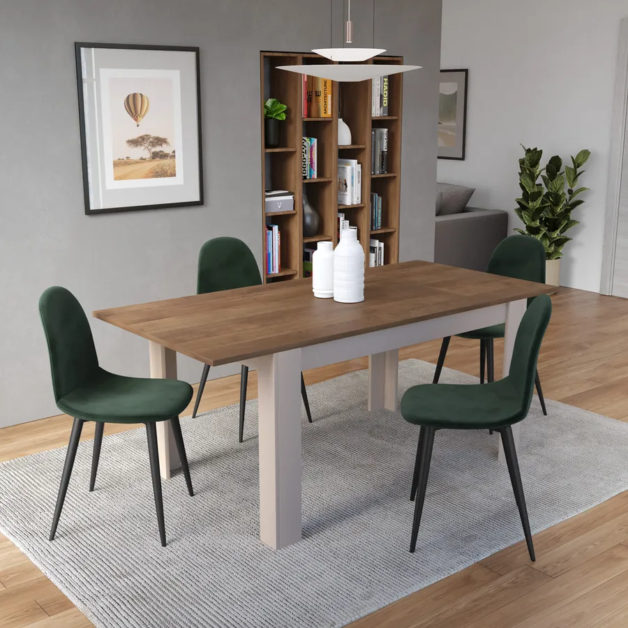 Tavolo Da Pranzo Allungabile 137 185x90 Cm Mercure E Cashmere Brooke