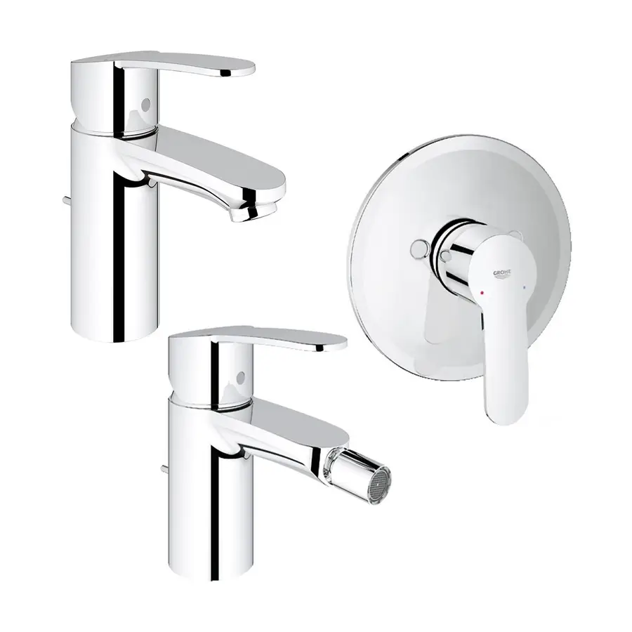 Set Miscelatori Lavabo Bidet Doccia Grohe In Ottone Cromato