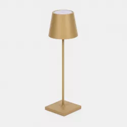 Lampada da tavolo portatile LED in metallo 11x38 cm color oro