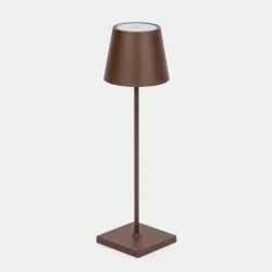 Lampada da tavolo portatile LED in metallo 11x38 cm marrone
