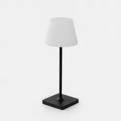 Lampada da tavolo portatile LED in metallo 15x39 cm nero