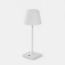 Lampada da tavolo portatile LED in metallo 15x39 cm bianco