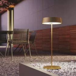 Lampada da tavolo portatile LED in metallo 12x29,5 cm color oro