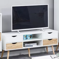 Mobile porta TV con quattro cassetti e due vani 120x40x45h in legno - Bidoo