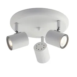 Lampada 3 spot orientabile da interno 23,5x7x12h cm in metallo bianco