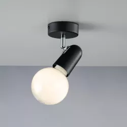 Lampada Spot Tondo Orientabile Da Interno X X Cm In Metallo Nero