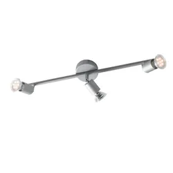 Lampada 3 spot orientabile da interno 48x8,5x14h cm in metallo silver