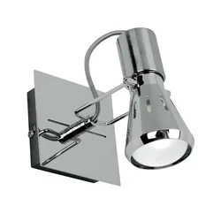 Lampada 1 spot orientabile da interno 80x20x12 h cm in metallo cromo