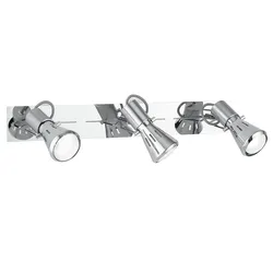 Lampada 3 spot orientabile da interno 45x15x10h cm in metallo cromo