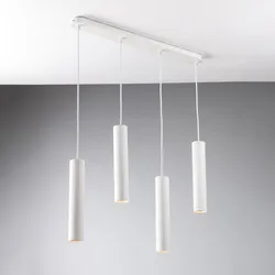 Set da 4 lampade sospese in metallo bianco