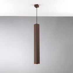 Lampada sospesa 60 cm in metallo marrone