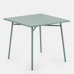 Set pranzo tavolo 70x120 cm e 4 sedie in acciaio verde bosco - Faber