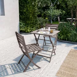 Tavolo da giardino pieghevole 60x60 cm in alluminio bianco - Fuego