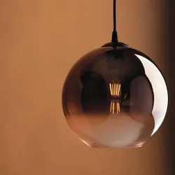 Lampada a sospensione da interno 40x160,2h cm in vetro sfumato rame