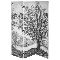 Paravento 121x170h cm in tessuto stampa tropicale