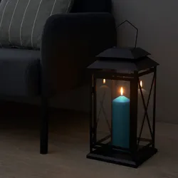 Candela 14h cm blu pavone con durata di combustione 38 ore