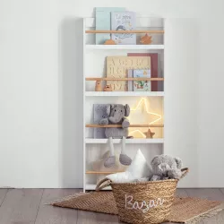 Libreria per bambini con 4 ripiani 55x118h cm in legno bianco - Kids