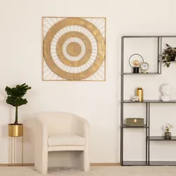 Decorazione da parete 90h cm in metallo oro con cerchi