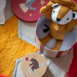 Peluche a forma di leone 45h cm in tessuto ocra - Kids