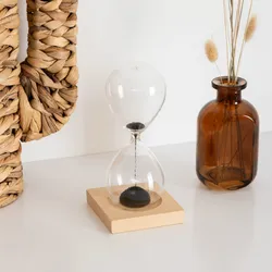 Clessidra decorativa 17h cm magnetica in legno naturale