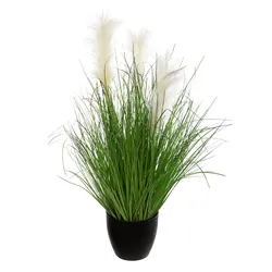 Pianta artificiale mazzo di erba 70h cm in vaso
