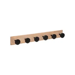 Appendiabiti a 6 ganci 58 cm in legno naturale e nero