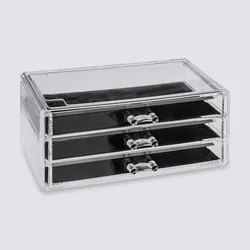 Portagioie 24x15h cm trasparente con 3 cassetti