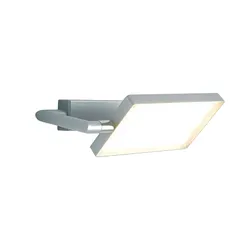 Applique 22,5 cm in alluminio grigio e diffusore orientabile