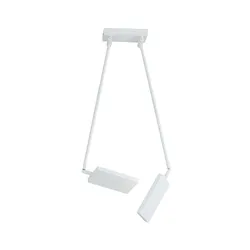 Plafoniera 85 cm in alluminio bianco e diffusore orientabile