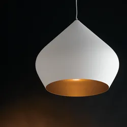 Lampada a sospensione 201h cm in metallo bianco