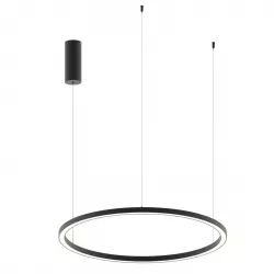 Lampada a sospensione 150x80 cm in alluminio nero goffrato