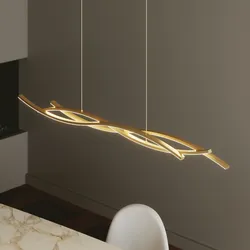 Lampada a sospensione 105x117,2 cm in alluminio oro goffrato