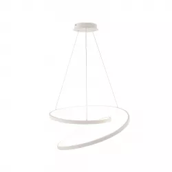 Lampada a sospensione 150x40 cm in alluminio bianco goffrato