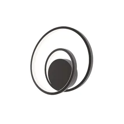 Applique da interno 30x11 cm in alluminio nero goffrato