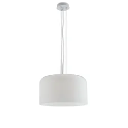 Lampada a sospensione per interno 40x150h cm in vetro bianco lucido