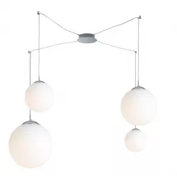 Lampada da tavolo city sfera in vetro soffiato bianco satinato rifi  DIMENSIONI 15CM