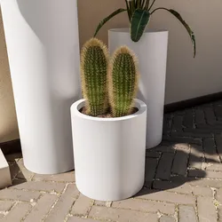 Portavaso da esterno 40 h cm in polietilene bianco - Contesly
