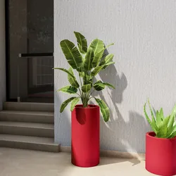 Portavaso da esterno 70 h cm in polietilene rosso fragola - Contesly