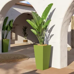 Portavaso da esterno liscio 66 h cm in polietilene verde kiwi - Allicy