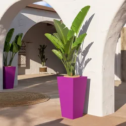 Portavaso da esterno liscio 66 h cm in polietilene viola - Allicy
