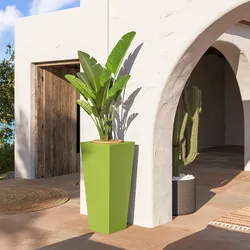 Portavaso da esterno liscio 90 h cm in polietilene verde kiwi - Allicy