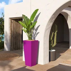 Portavaso da esterno liscio 90 h cm in polietilene viola - Allicy