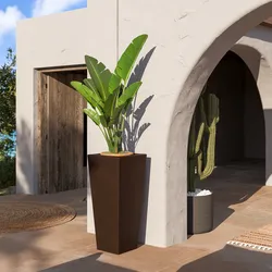 Portavaso da esterno liscio 90 h cm in polietilene bronzo - Allicy