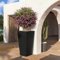 Portavaso da esterno liscio 105 h cm in polietilene grafite - Allicy