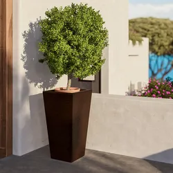 Portavaso da esterno rustico 66 h cm in polietilene bronzo - Allicy