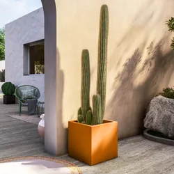 Vaso da esterno 45 h cm tutta capienza in polietilene arancione - Constance