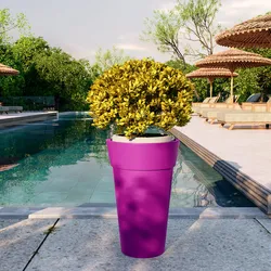 Portavaso da esterno rotondo 29 cm in polietilene viola - Livery