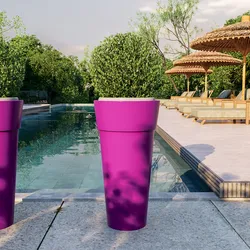 Portavaso da esterno rotondo 36 cm in polietilene viola - Livery